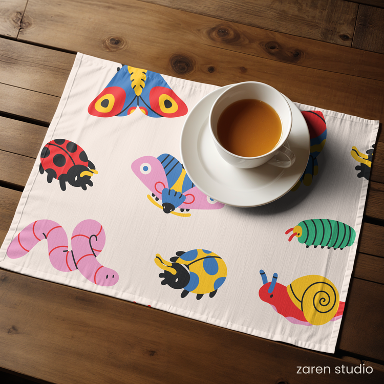Placemat Set of 2 – Bugsy Parade | Bubble Pop Collection