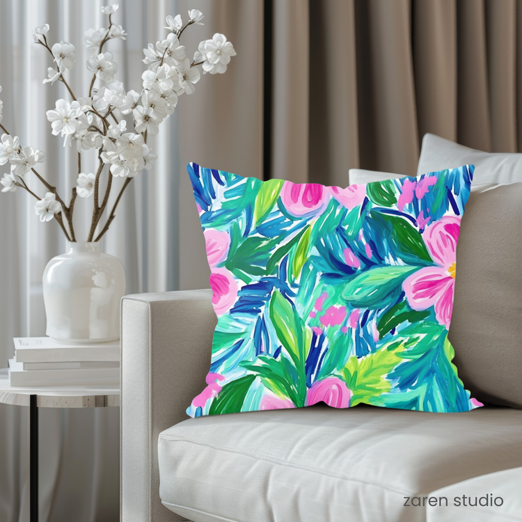 Floral Pillow Cover – Pink Bloom | Bloom & Lush Collection
