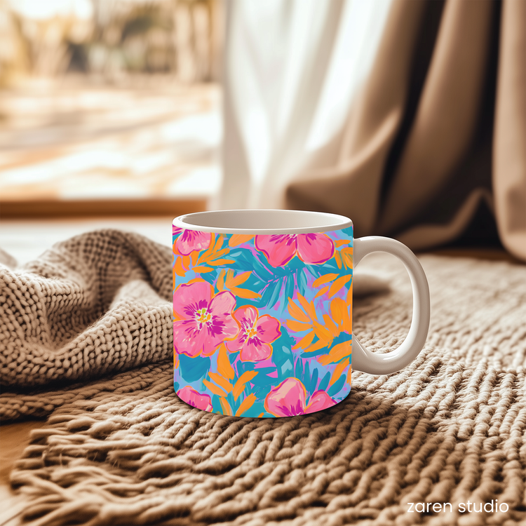 Floral Mug 11oz – Wild Orchid | Bloom & Lush Collection