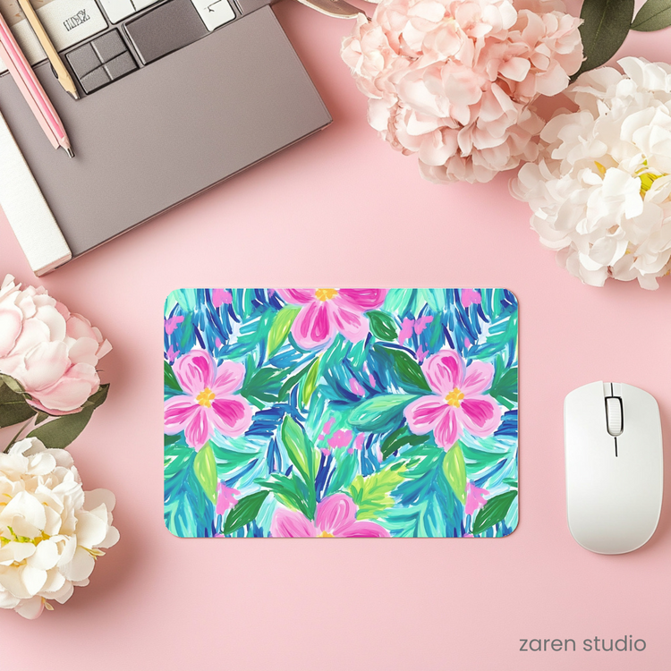 Floral Mouse Pad – Pink Bloom | Bloom & Lush Collection