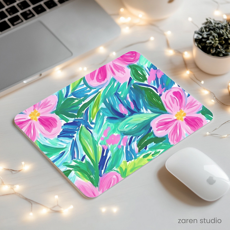Floral Mouse Pad – Pink Bloom | Bloom & Lush Collection