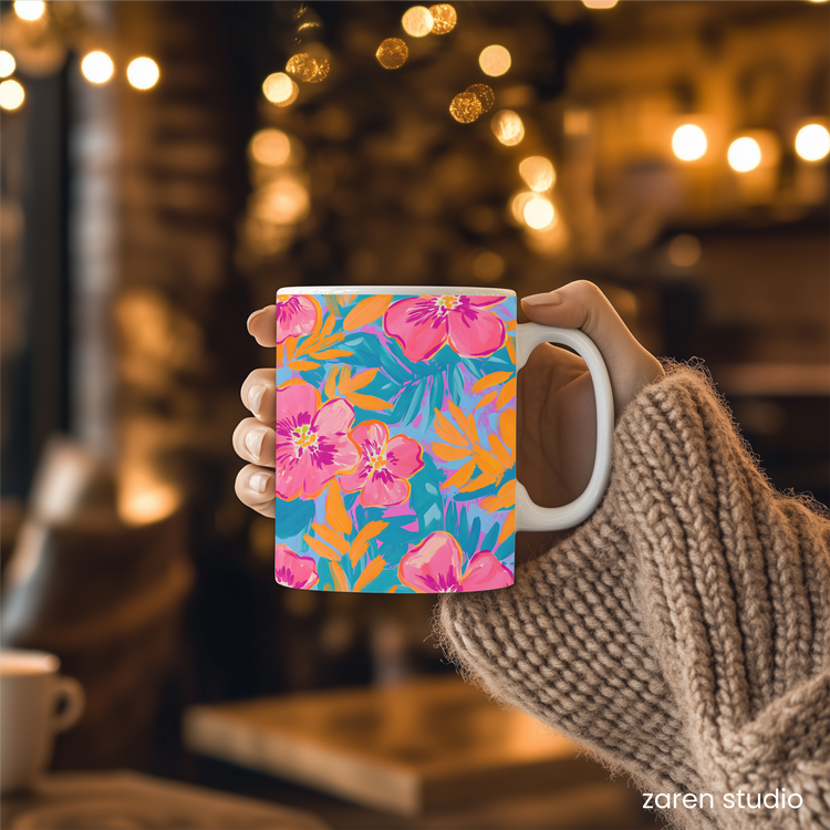Floral Mug 11oz – Wild Orchid | Bloom & Lush Collection
