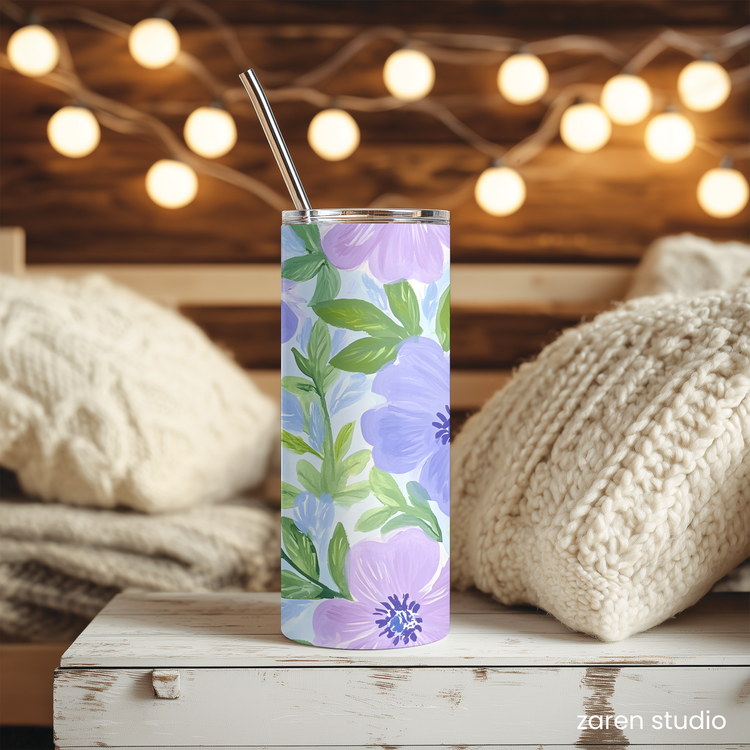 BLOOM Floral 20oz Tumbler in Lilac Dream