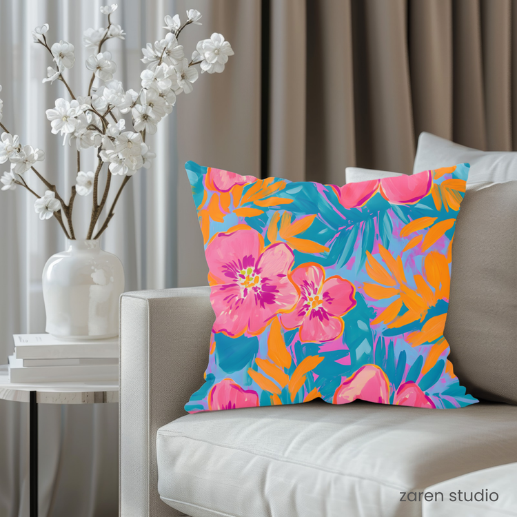 Floral Pillow Cover – Wild Orchid | Bloom & Lush Collection