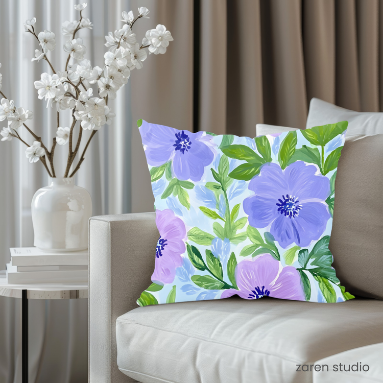 Floral Pillow Cover – Lilac Dream | Bloom & Lush Collection