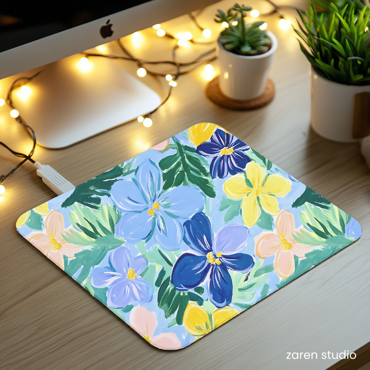 Floral Mouse Pad – Sunset Fields | Bloom & Lush Collection