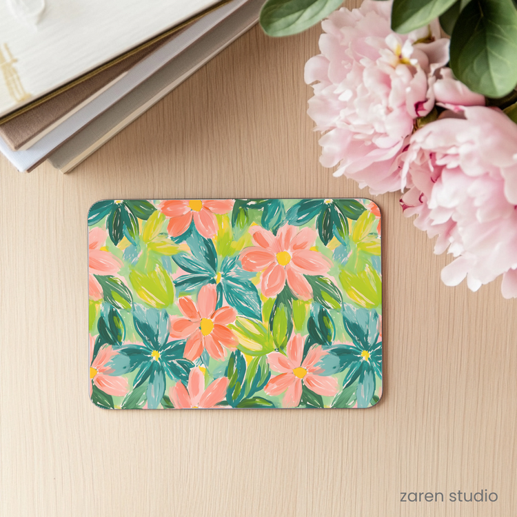 Floral Mouse Pad – Peach Garden | Bloom & Lush Collection