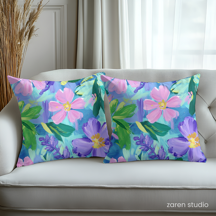Floral Pillow Cover – Lavender Mist | Bloom & Lush Collection
