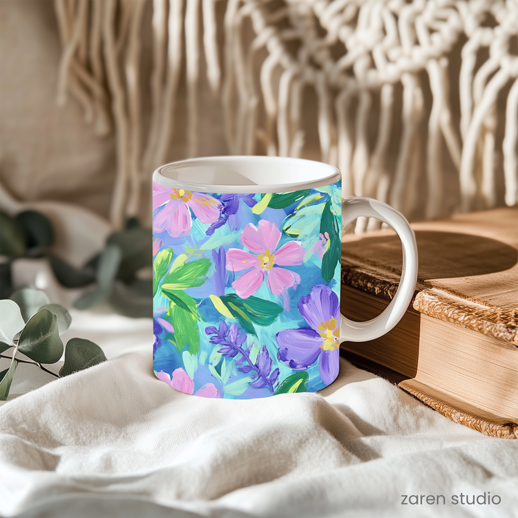 Floral Mug 11oz – Lavender Mist | Bloom & Lush Collection