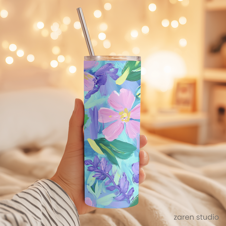 BLOOM Floral 20oz Tumbler in Lavender Mist