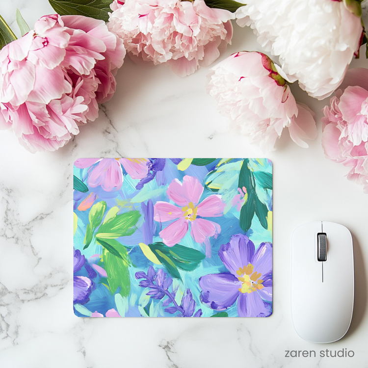 Floral Mouse Pad – Lavender Mist | Bloom & Lush Collection