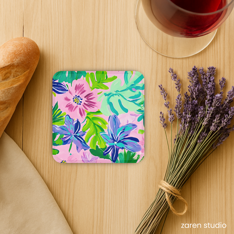 Floral Coaster Set of 4 – Garden Joy | Bloom & Lush Collection