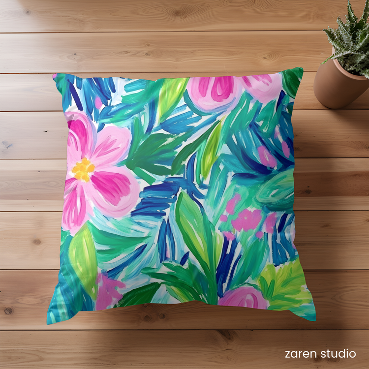 Floral Pillow Cover – Pink Bloom | Bloom & Lush Collection
