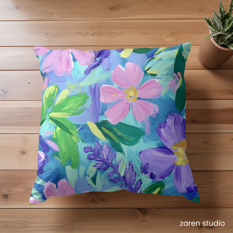 Floral Pillow Cover – Lavender Mist | Bloom & Lush Collection