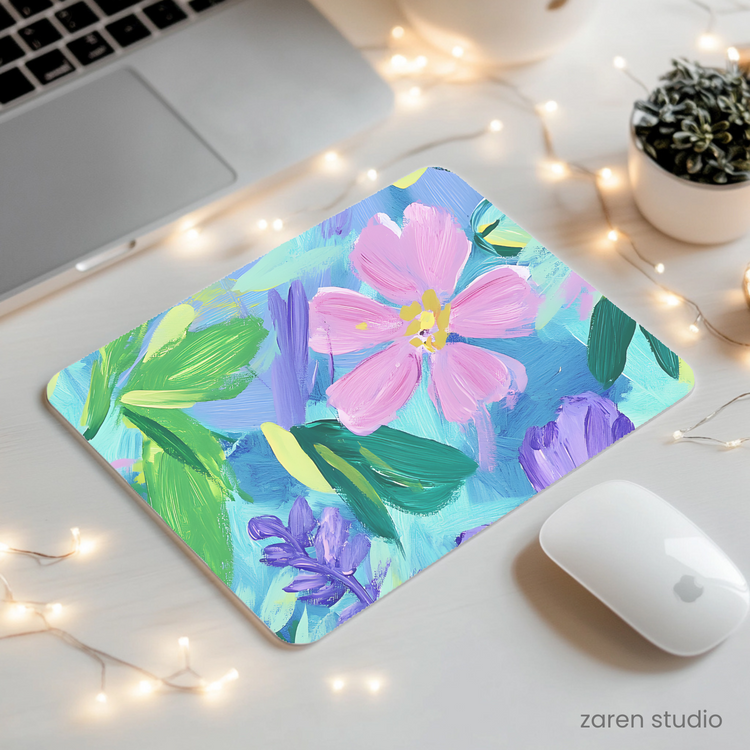 Floral Mouse Pad – Lavender Mist | Bloom & Lush Collection