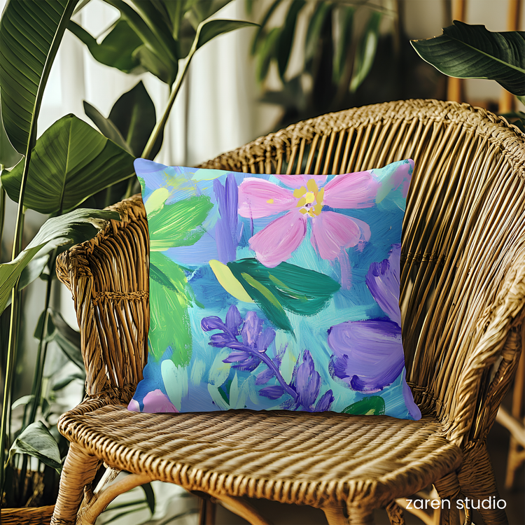 Floral Pillow Cover – Lavender Mist | Bloom & Lush Collection