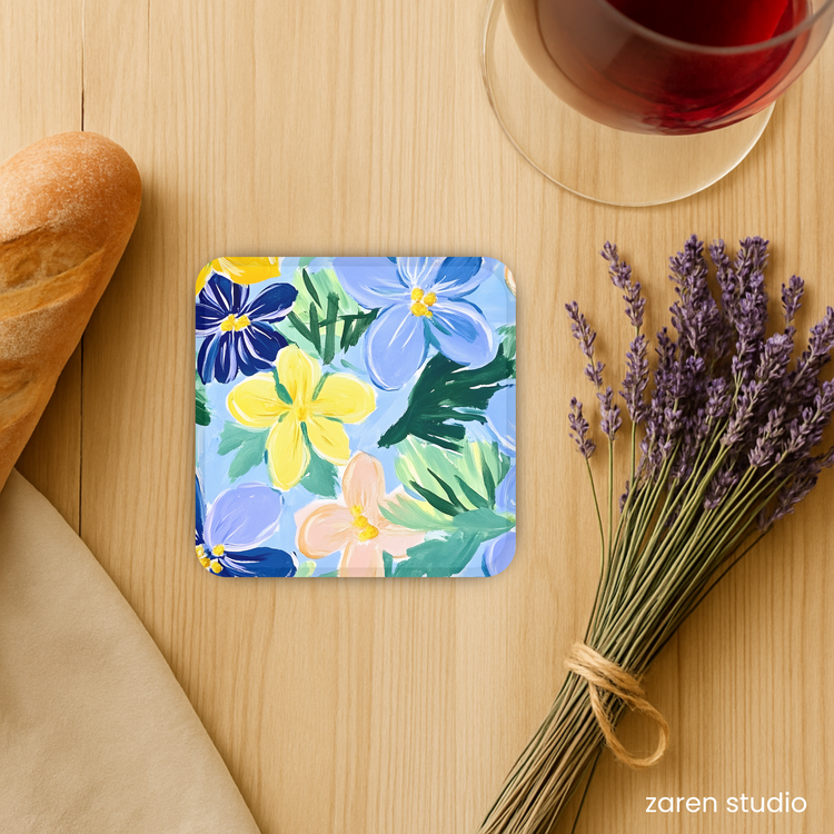 Floral Coaster Set of 4 – Sunset Fields | Bloom & Lush Collection