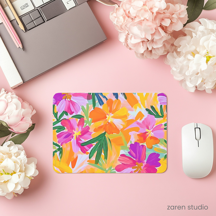 Floral Mouse Pad – Spring Vibes | Bloom & Lush Collection