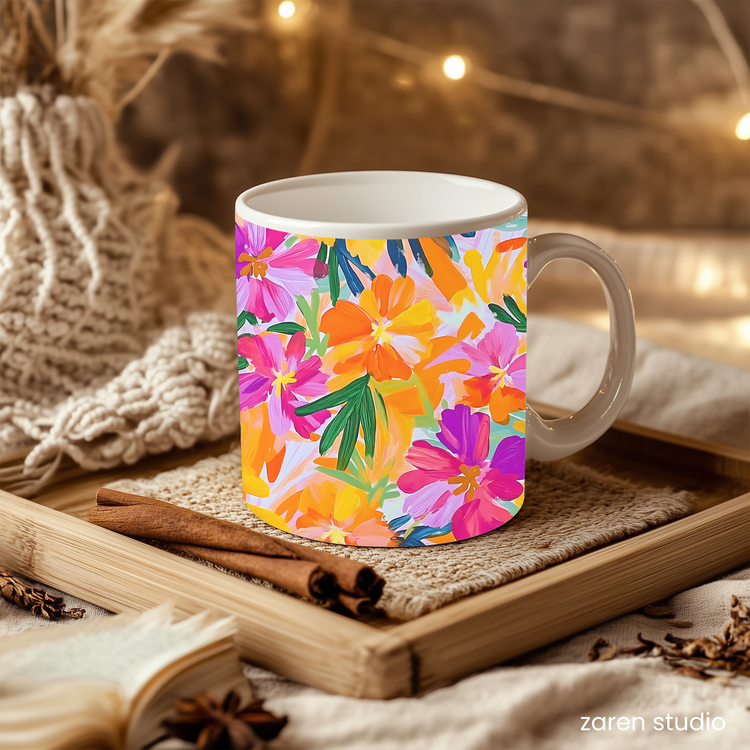 Floral Mug 11oz – Spring Vibes | Bloom & Lush Collection
