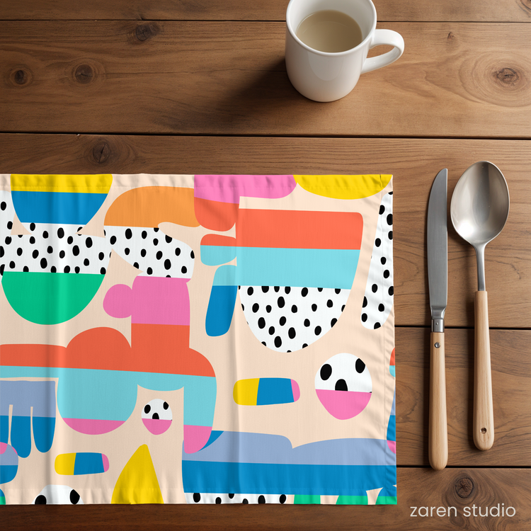 Placemat Set of 2 – Funky Confetti | Bubble Pop Collection