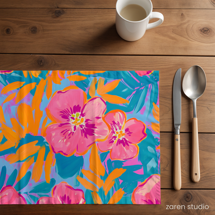 Floral Placemat Set of 4 – Wild Orchid | Bloom & Lush Collection