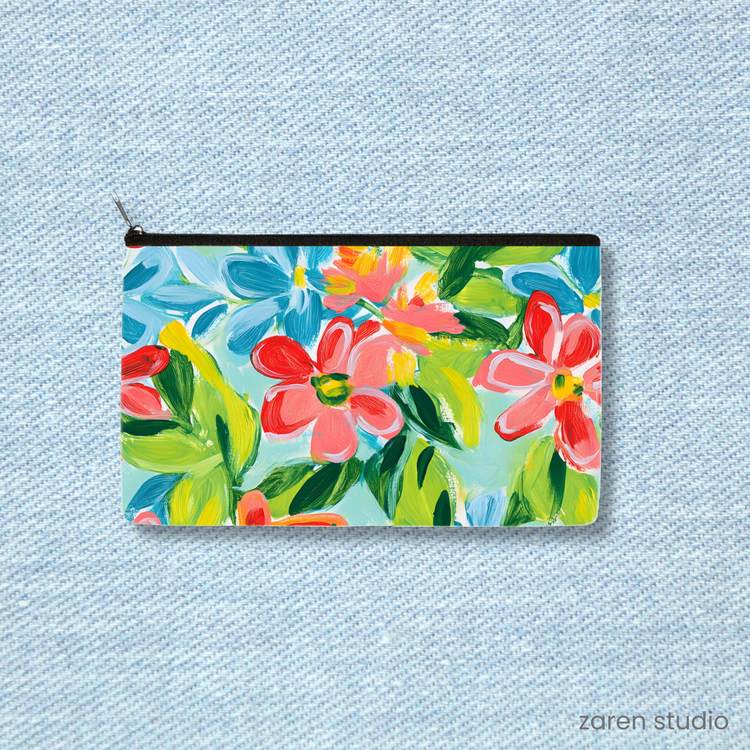 Floral Pouch – Tropical Coral | Bloom & Lush Collection