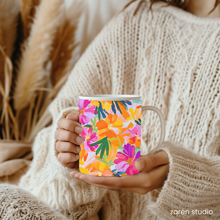 Floral Mug 11oz – Spring Vibes | Bloom & Lush Collection