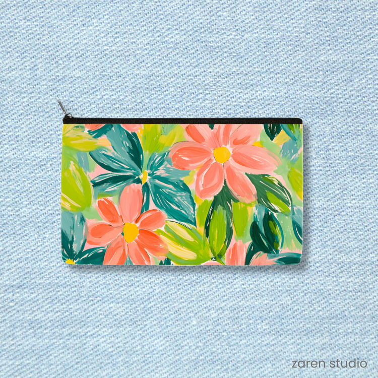 Floral Pouch – Peach Garden | Bloom & Lush Collection