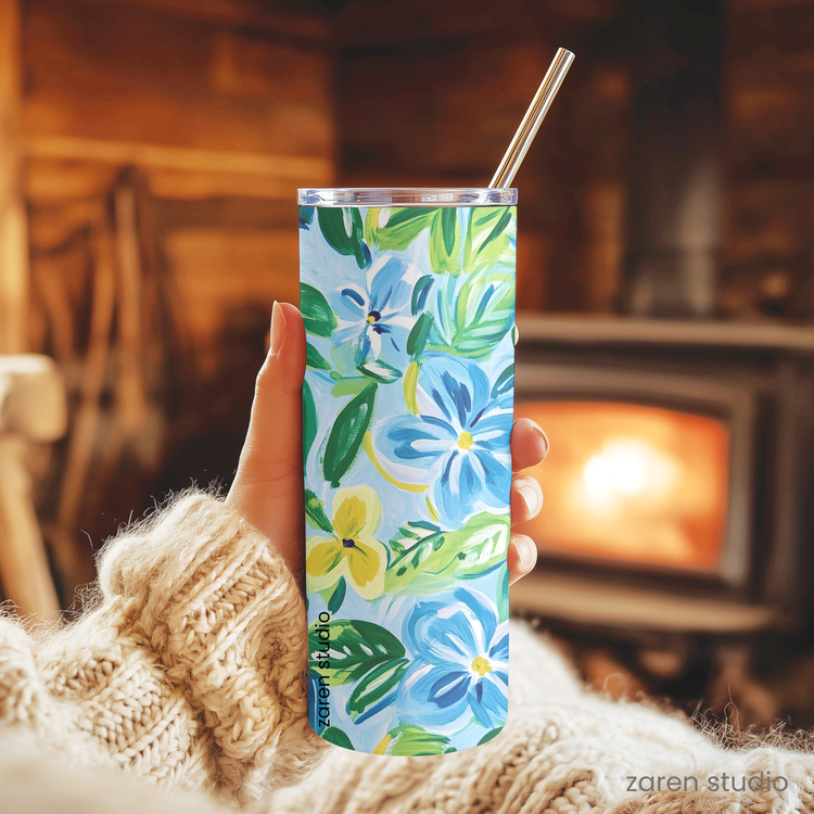 Tumbler 20oz – Blue Breeze | Bloom & Lush Collection