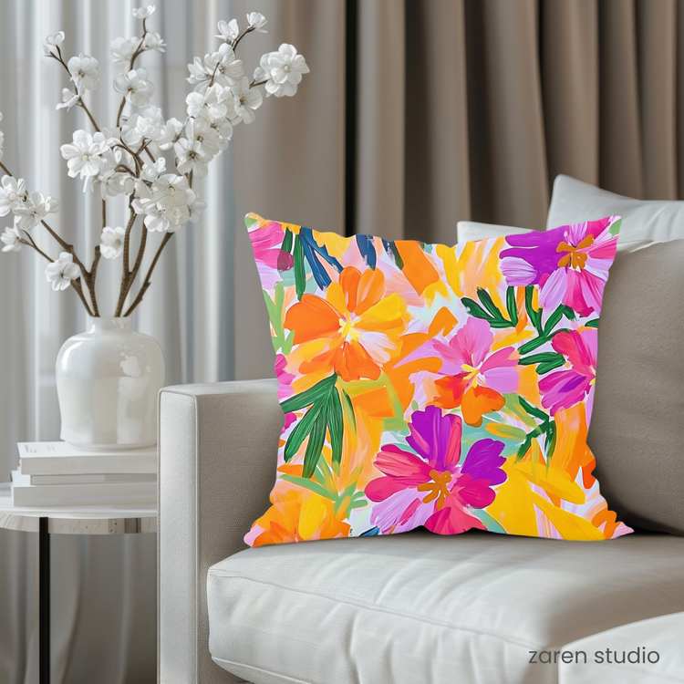 Floral Pillow Cover – Spring Vibes | Bloom & Lush Collection