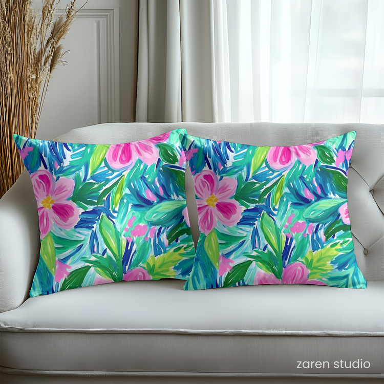 Floral Pillow Cover – Pink Bloom | Bloom & Lush Collection