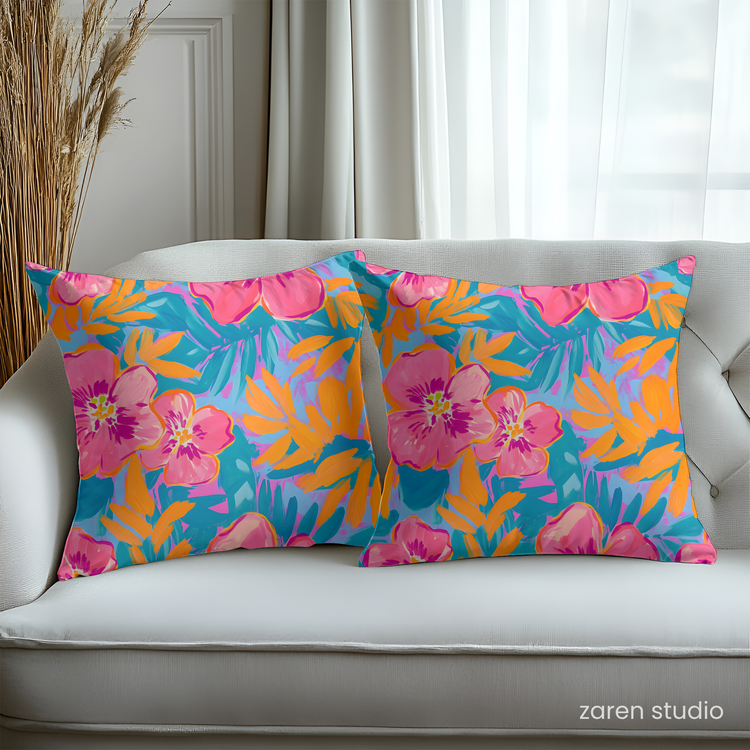 Floral Pillow Cover – Wild Orchid | Bloom & Lush Collection
