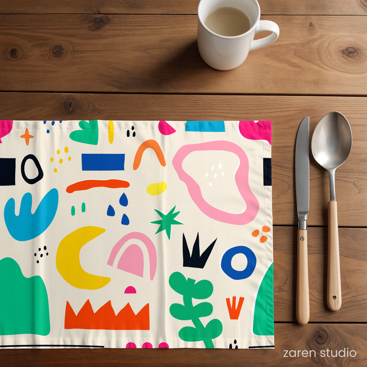 Placemat Set of 2 – Doodle Fiesta | Bubble Pop Collection