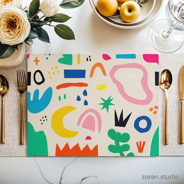 Placemat Set of 2 – Doodle Fiesta | Bubble Pop Collection