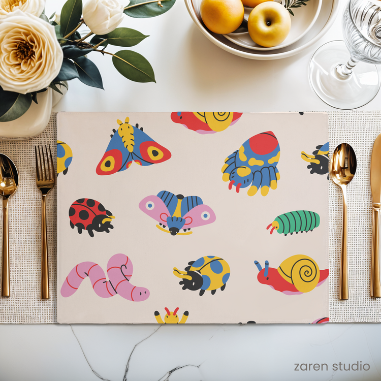 Placemat Set of 2 – Bugsy Parade | Bubble Pop Collection