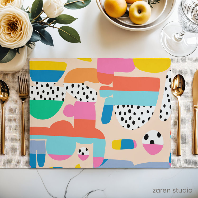 Placemat Set of 2 – Funky Confetti | Bubble Pop Collection