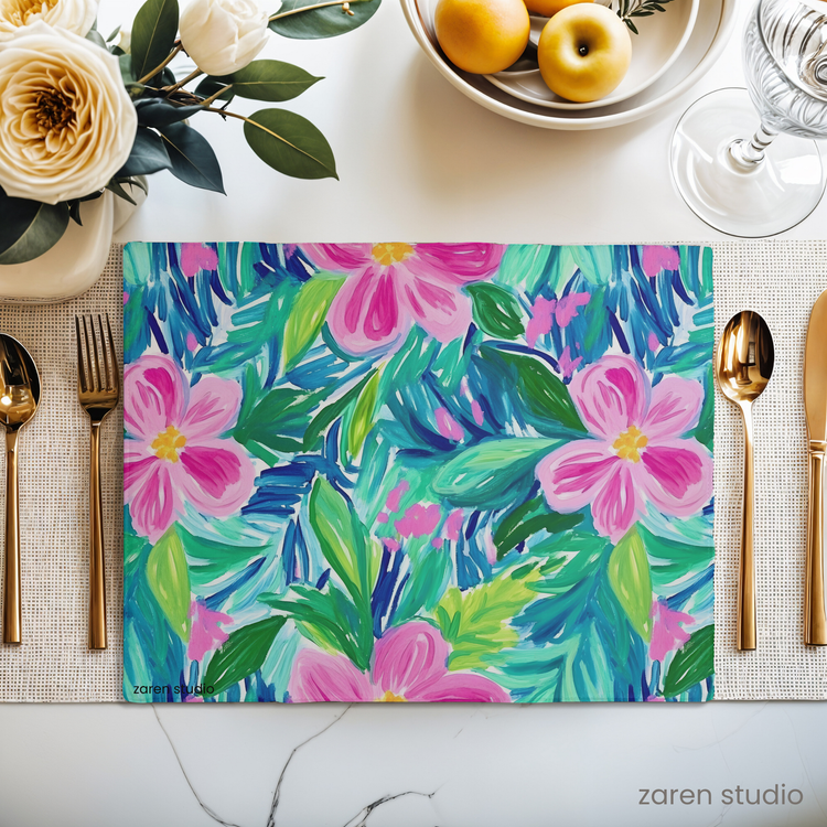 Floral Placemat Set of 4 – Pink Bloom | Bloom & Lush Collection