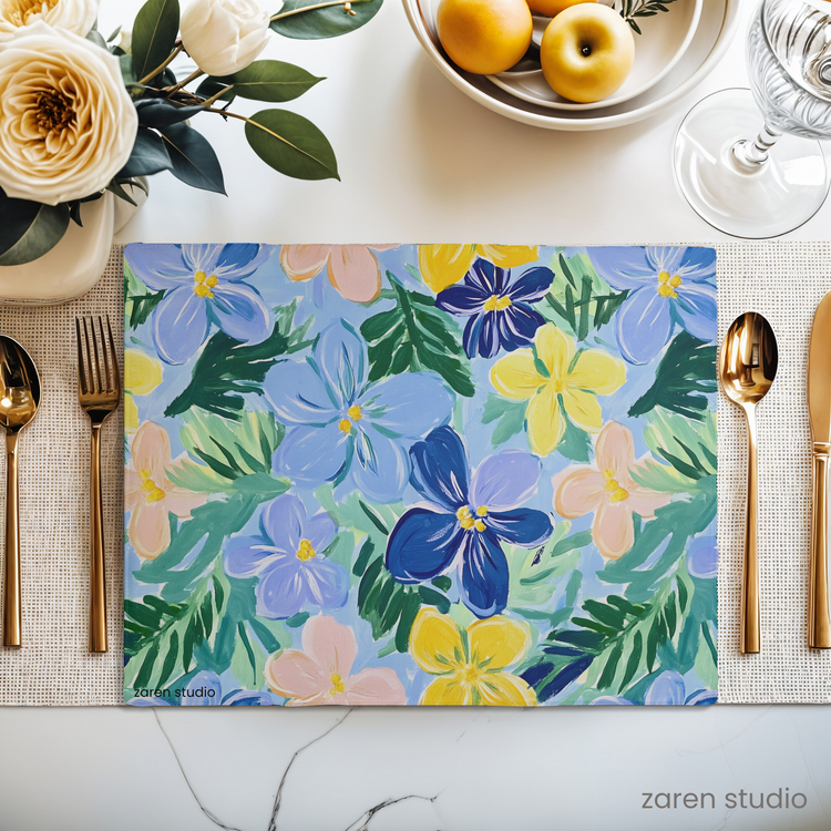 Floral Placemat Set of 4 – Sunset Fields | Bloom & Lush Collection