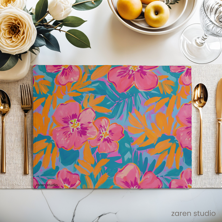 Floral Placemat Set of 4 – Wild Orchid | Bloom & Lush Collection