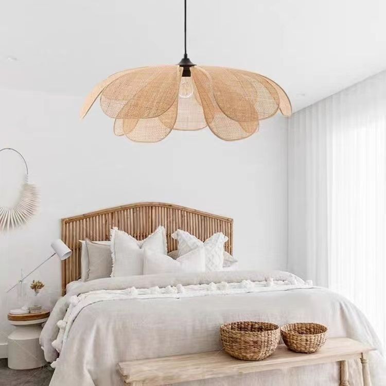 Creative Handmade Rattan Petal Chandelier Lighting Decor