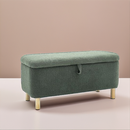 Basics Upholstered Storage Ottoman And Entryway Bench Green