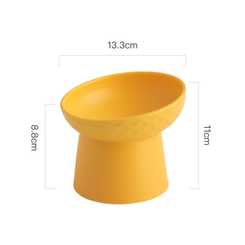 Fashion Oblique Cat Bowl Ceramic Pet Bowl 200ml