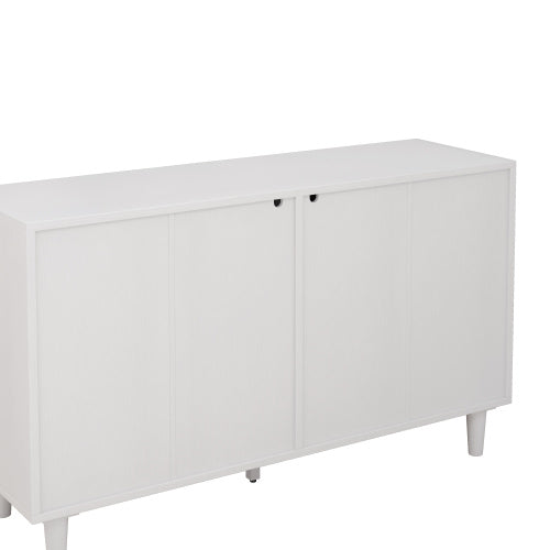 White Rattan Storage Cabinet with 6 Drawers