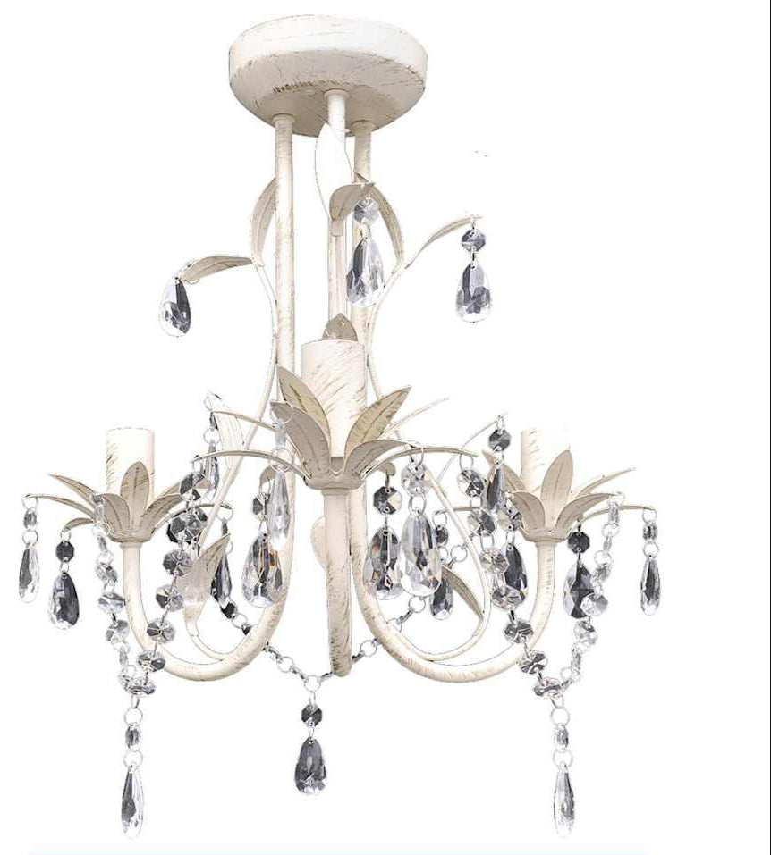 Elegant Antique White Crystal Chandelier for Home Decor