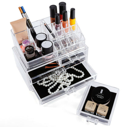 Cosmetic Storage Box with Transparent Drawer Acrylic