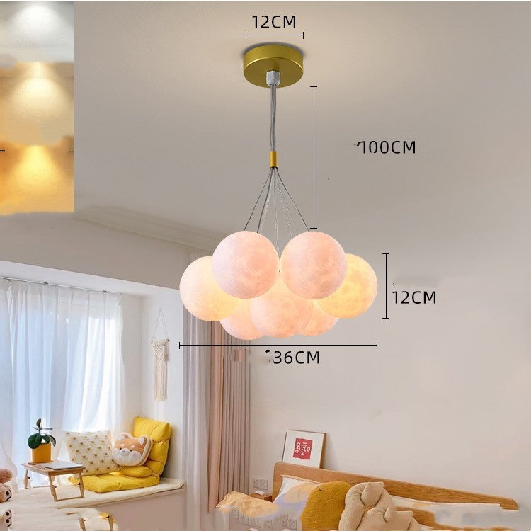 Nordic Bedroom Chandelier Creative Moon Bubble Lights