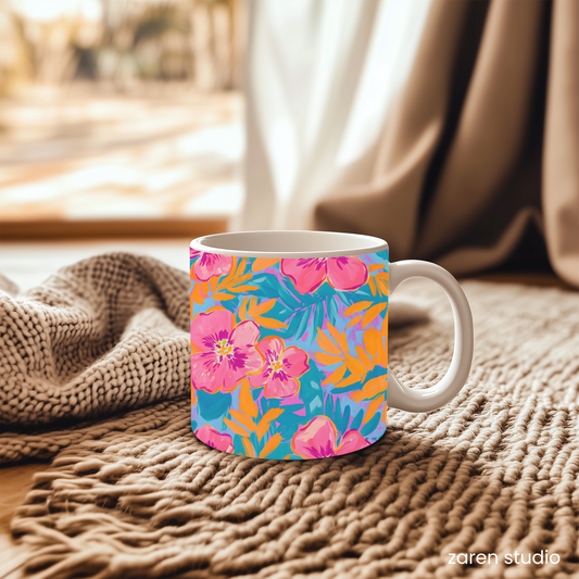 Floral Mug 11oz – Wild Orchid | Bloom & Lush Collection