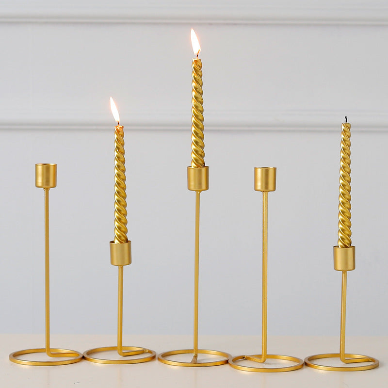 Nordic iron candlestick gold candlestick