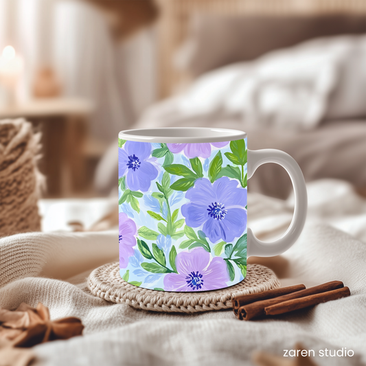 Floral Mug 11oz – Lilac Dream | Bloom & Lush Collection