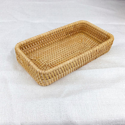 Rattan Tray Desktop Storage Woven Basket